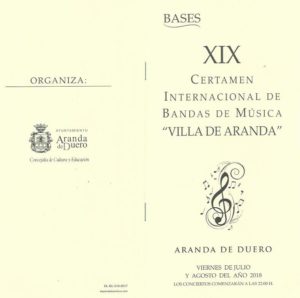 CONTEST RULES – 19th INTERNATIONAL BAND COMPETITION
‘VILLA DE ARANDA