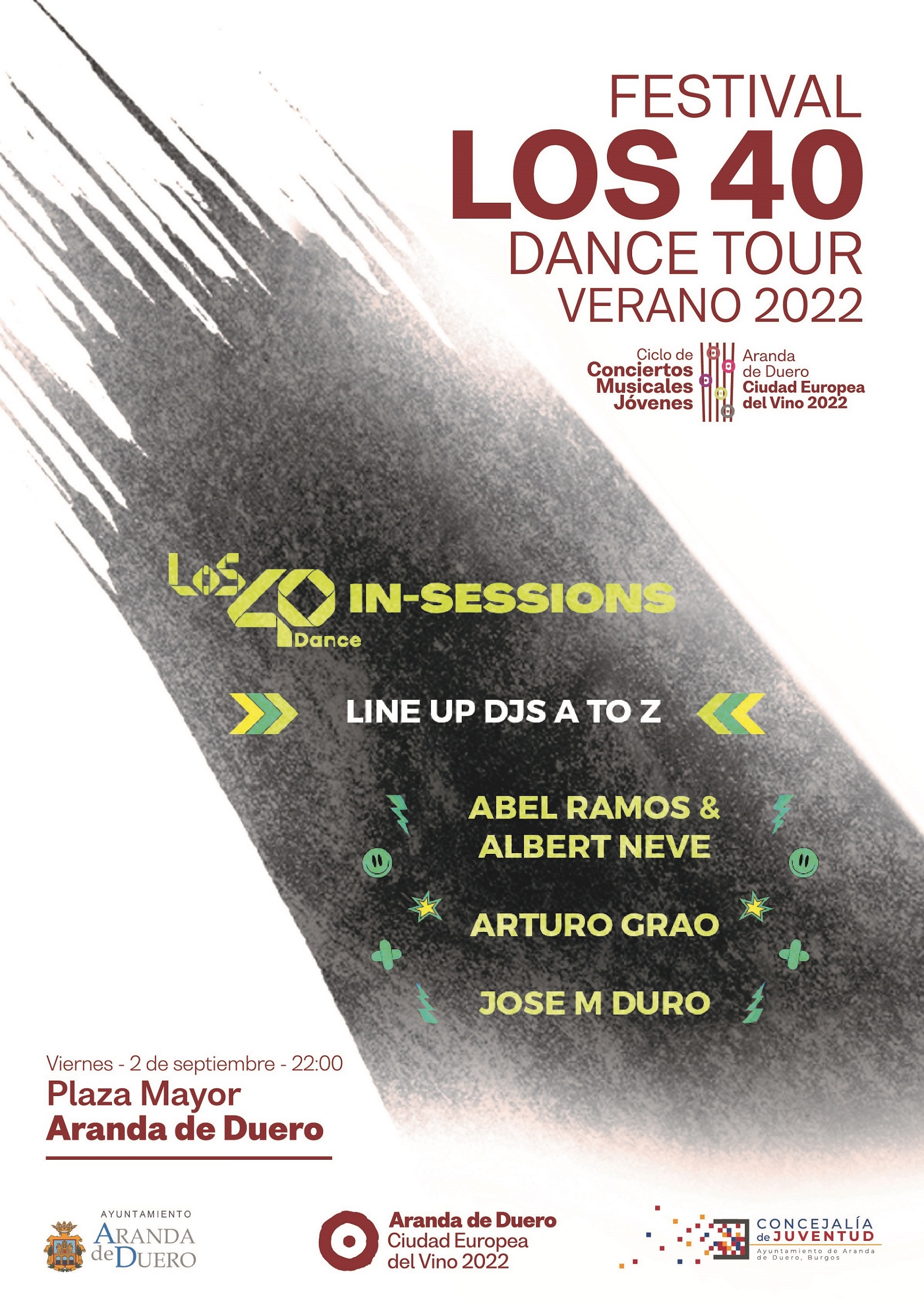Festival LOS 40 DANCE TOUR -ciclo de conciertos musicales jóvenes Aranda de Duero Ciudad Europea del Vino-